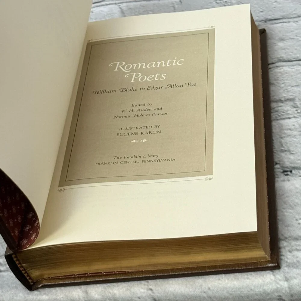 Romantic Poets William Blake To Edgar Allan Poe Leather Book Franklin Library